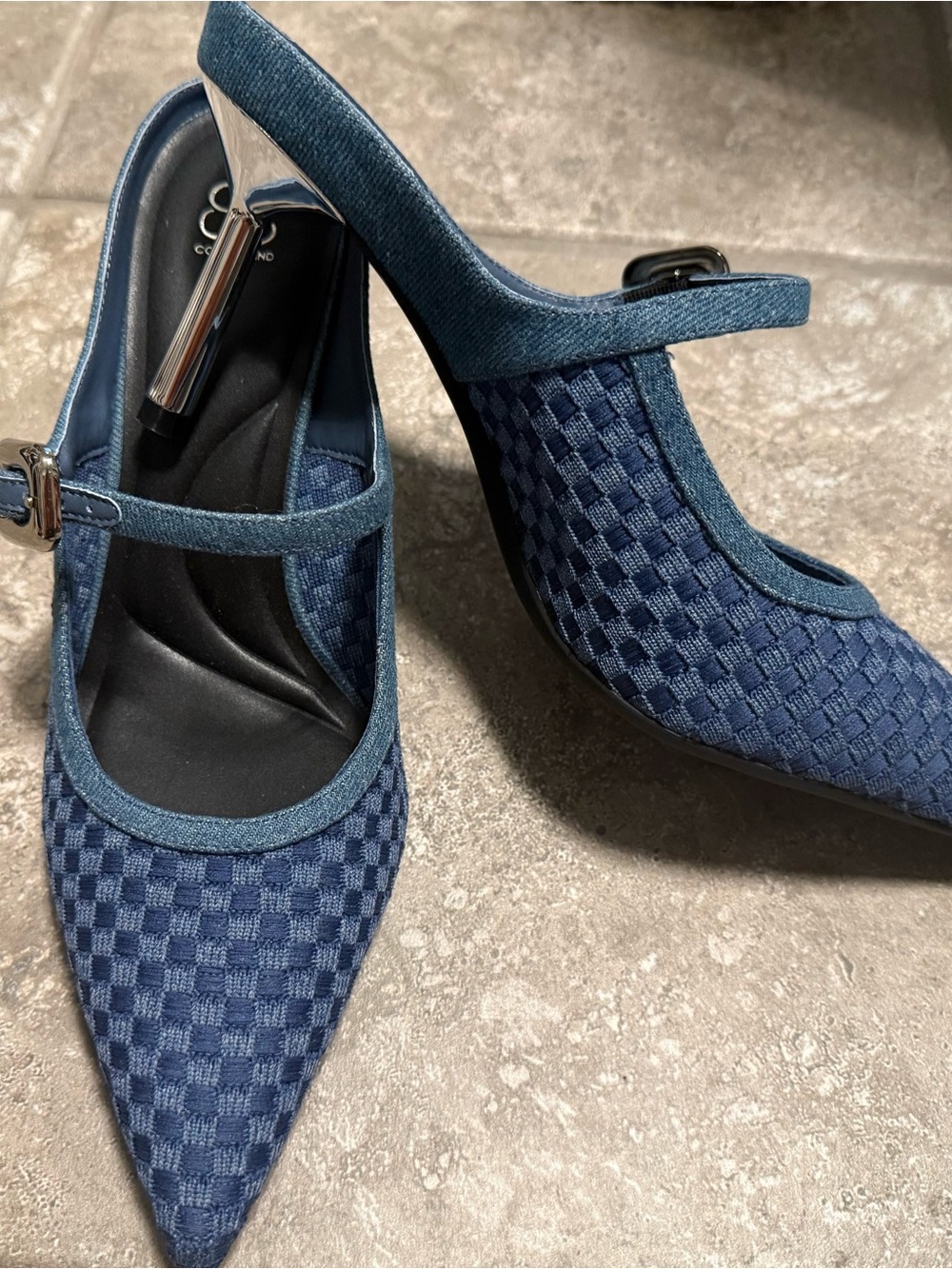 NEW!! Cozy Island Women’s Pointed-Toe Mary Jane Heels in Navy Blue